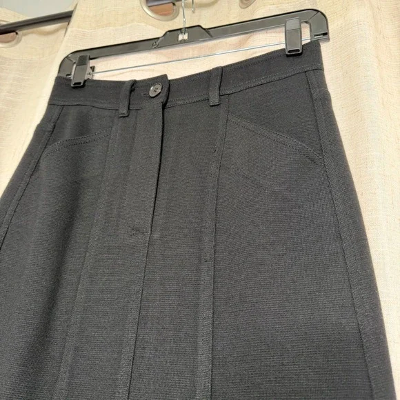 ME+EM Wool Blend Travel Tailoring Midi Skirt Black Pockets Size 2 US 6 UK - Picture 4 of 10